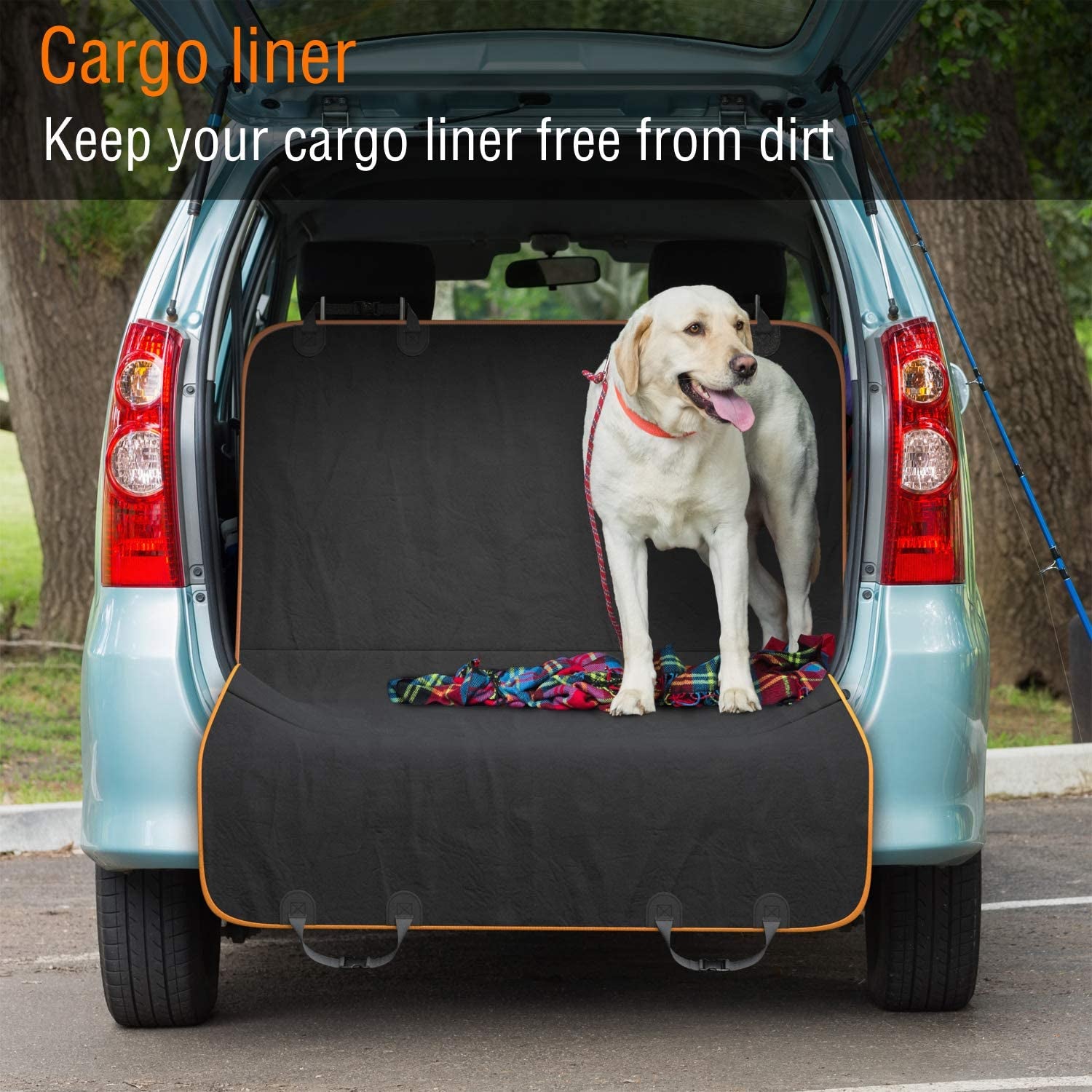 Active Pets Dog Car Seat Cover Car Seat Protector- Dog Seat Cover for Back Seat of Suvs, Trucks, Cars - Waterproof & Convertible Hammock for Car Backseat - Travel Accessories -Orange, XL