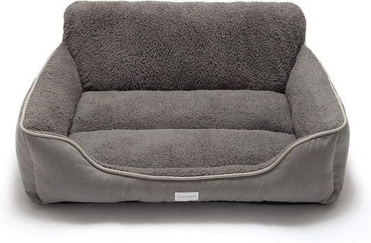 Premium Washable Rectangle Dog Bed with Anti-Slip Bottom for Small, Medium, and Large Dogs (X-Large, Grey)