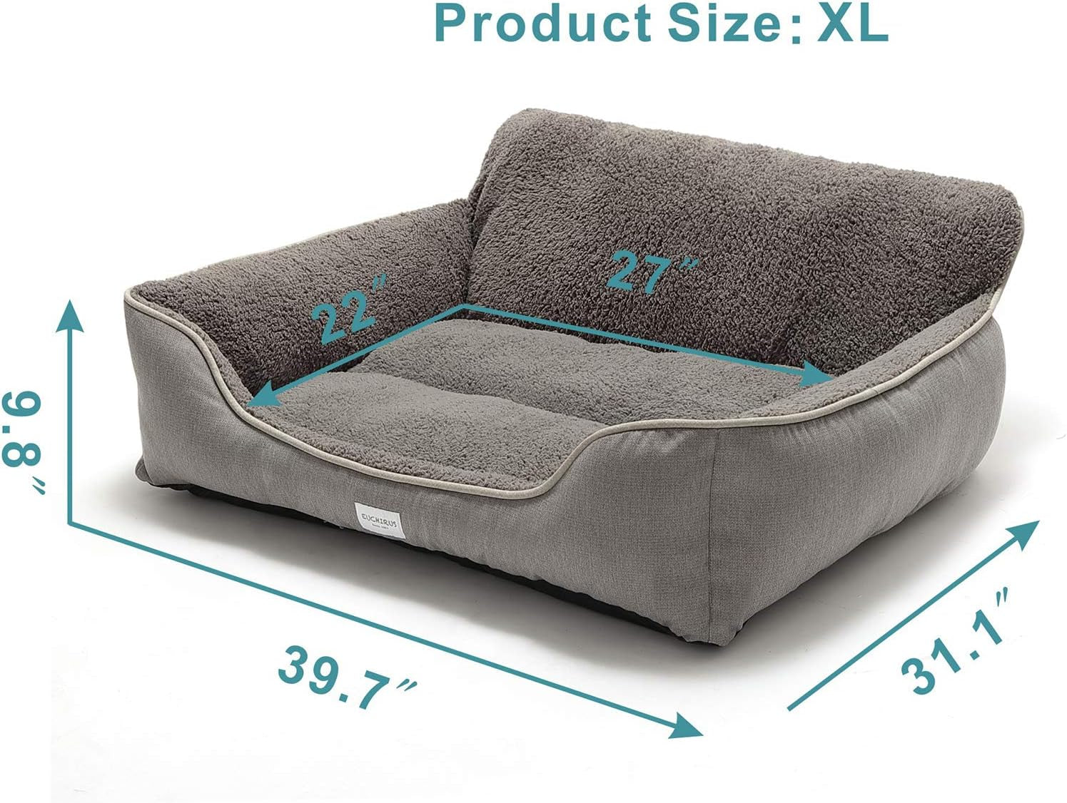 Premium Washable Rectangle Dog Bed with Anti-Slip Bottom for Small, Medium, and Large Dogs (X-Large, Grey)