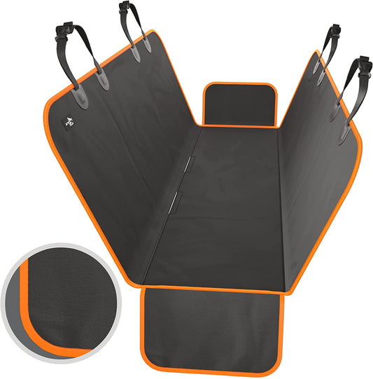 Active Pets Dog Car Seat Cover Car Seat Protector- Dog Seat Cover for Back Seat of Suvs, Trucks, Cars - Waterproof & Convertible Hammock for Car Backseat - Travel Accessories -Orange, XL