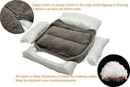 Premium Washable Rectangle Dog Bed with Anti-Slip Bottom for Small, Medium, and Large Dogs (X-Large, Grey)